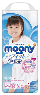Подгузники-трусики Moony для девочек XXL 13-28 кг, 26 шт