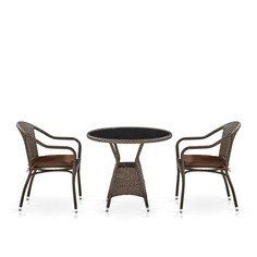 Комплект плетеной мебели Afina T707ANS/Y480A-W53 Brown 2Pcs