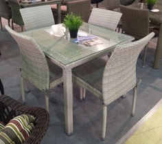Комплект плетеной мебели Afina T257C/Y380C-W85-90x90 Latte 4PCS