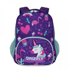 Дошкольный рюкзак для девочки Grizzly Sweet Girls фиолетовый