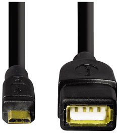 Кабель Hama microUSB 0,15м Black