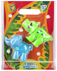 Игровой набор животных 1toy В мире животных набор из 2 штук 2 вида Т57439