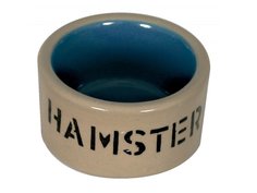 Миска Beeztees керамическая для хомяка бежево-голубая (7,5 см, Бежево-голубая)