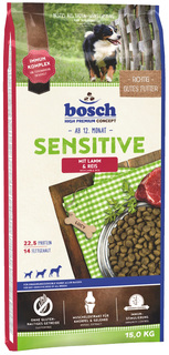 Сухой корм для собак Bosch Sensitive, для чувствительного пищеварения, ягненок и рис, 15кг