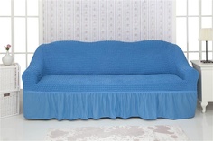 Чехол на трехместный диван с оборкой CONCORDIA "Triple sofa", цвет: голубой Venera