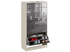 Обувница MFMaster Дженни-3 МСТ-ОДД-03 60х29,6х131,4см, дуб молочный/серый глянец МФ Мастер