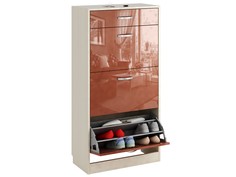 Обувница MFMaster Дженни-3 МСТ-ОДД-03 60х29,6х131,4см, дуб молочный/терракотовый глянец МФ Мастер