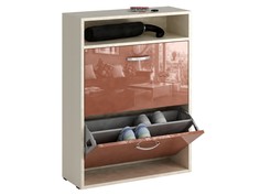 Обувница MFMaster Милан 25 МСТ-ОДМ-25 60х22,2х88,2см, дуб молочный/терракотовый глянец МФ Мастер