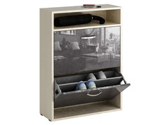 Обувница MFMaster Милан 25 МСТ-ОДМ-25 60х22,2х88,2см, дуб молочный/серый глянец МФ Мастер