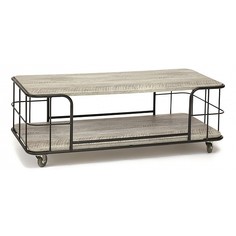 Журнальный стол TetChair 121х60х46 см, белый/серый/бежевый