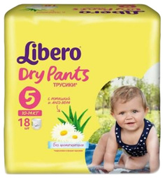 Подгузники-трусики Libero Dry Pants Maxi Plus 5 (10-14 кг), 18 шт.