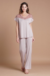 Пижама комплект женский Laete 51676-1 бежевый S