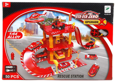 Игровой набор Shantou Парковка 3 уровня с машинкой и вертолетом 660-A30, 36,5х26х7см