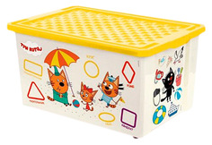 Ящик для хранения "Три кота", 57 л, жёлтый Little Angel