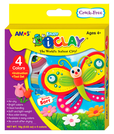 Масса для лепки AMOS iClay 4 цвета 18 г Амос