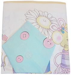Комплект постельного белья детский Папитто "Мышки" (цвет: мята, бязь, 147x112 см)