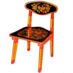ХОХЛОМА Стул детский 2 рост с хохлом.росписью ЯГОДА/ПТИЦА по 2 в кор 550h 7377
