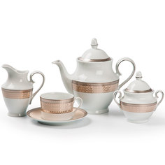 Сервиз чайный La Maree TANITE VICTOIR PLATINE 15 предметов, белый