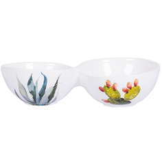 Чаша двойная 33x17x8см Nuova Cer Cactus, многоцветие