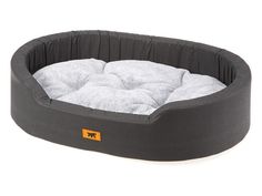 Лежак Ferplast Dandy F для собак и кошек Д 95xШ 60xВ 23см, Темно-серый с белым мехом