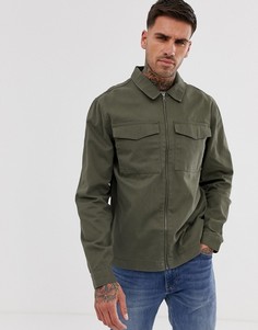 Куртка цвета хаки в стиле милитари New Look-Зеленый
