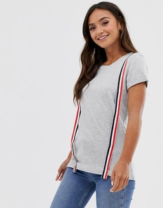 Серая меланжевая футболка с отделкой кантом Brave Soul-Серый