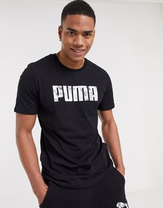 Черная футболка с короткими рукавами и логотипом Puma-Черный