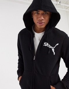 Худи черного цвета на молнии Puma-Черный
