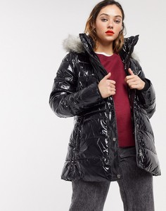 Черный блестящий пуховик Tommy Hilfiger