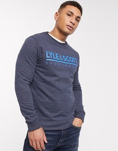 Свитшот с круглым вырезом и логотипом Lyle & Scott-Темно-синий