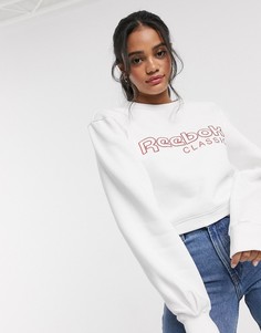 Флисовый свитшот с круглым вырезом Reebok Classic-Белый