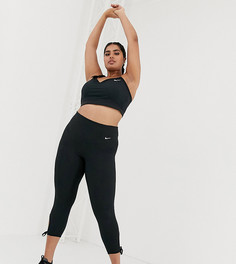 Черные леггинсы для йоги с завязками Nike Plus-Черный