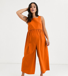 Комбинезон с присборенной талией ASOS DESIGN Maternity-Оранжевый