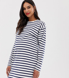 Трикотажное платье в полоску с длинными рукавами ASOS DESIGN Maternity-Мульти