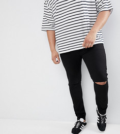 Джинсы скинни с рваной отделкой ASOS DESIGN Plus-Черный