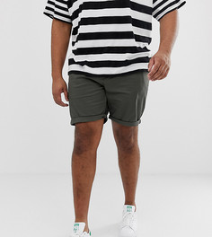 Узкие шорты чиносы цвета хаки ASOS DESIGN Plus-Зеленый