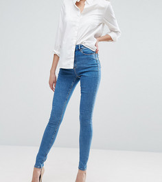 Светлые джинсы скинни с завышенной талией ASOS DESIGN Tall Ridley-Синий