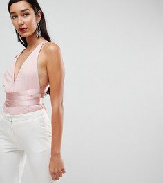 Боди из тюля с бретельками ASOS TALL-Розовый