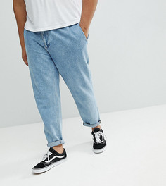 Синие выбеленные джинсы с двойными складками ASOS PLUS-Синий
