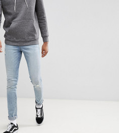 Светло-синие джинсы скинни с рваной отделкой ASOS DESIGN Tall-Синий