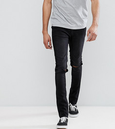 Черные джинсы скинни с рваными коленями Cheap Monday TALL-Черный