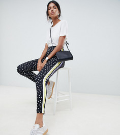 Брюки галифе в горошек и с полосками ASOS TALL-Черный