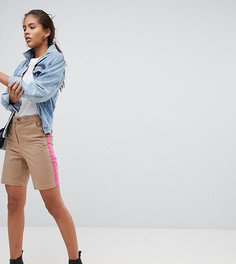 Шорты с полосками по бокам ASOS DESIGN Tall-Коричневый
