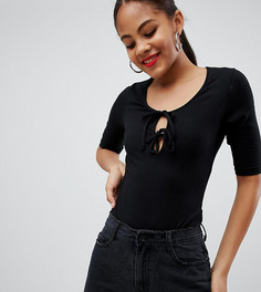 Черное боди с короткими рукавами ASOS DESIGN Tall-Черный