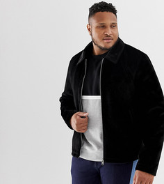 Черная куртка из искусственного меха на молнии ASOS DESIGN Plus-Черный