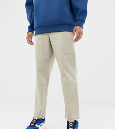 Бежевые брюки карго из плотной саржи ASOS WHITE Tall-Белый