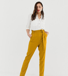 Льняные суженные книзу брюки-галифе с поясом ASOS DESIGN Tall-Зеленый
