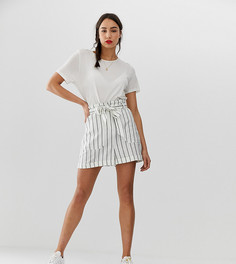 Шорты в полоску из ткани на основе льна с поясом ASOS DESIGN Tall-Мульти