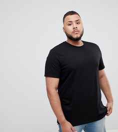 Черная футболка из органического хлопка с круглым вырезом ASOS DESIGN Plus-Черный