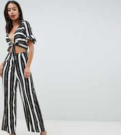 Комбинезон с вырезом, завязкой и принтом цепочек ASOS DESIGN tall-Мульти